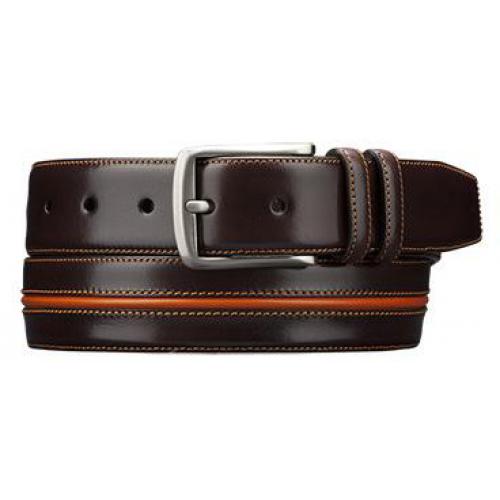 Mezlan Brown / Orange Genuine Calfskin Belt - AO9651